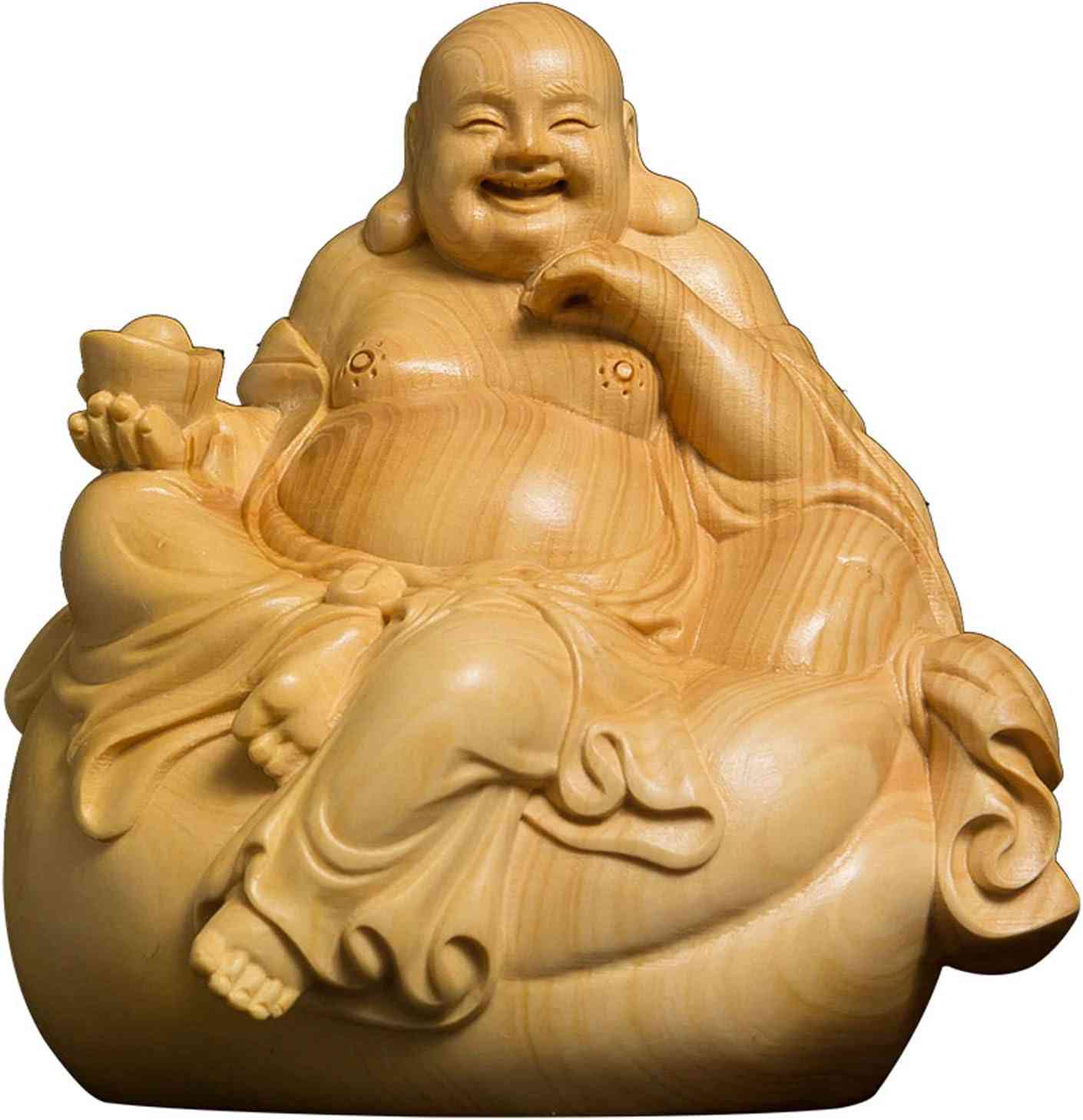 楽天市場】布袋 置物 七福神 寿桃布袋尊 木彫り 長寿 開運 金運 天然檜