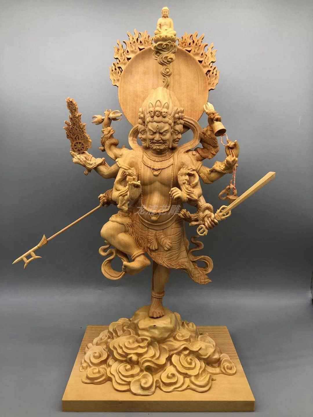 楽天市場】木彫り仏像 【烏枢沙摩明王（うすさまみょうおう）】 桧木