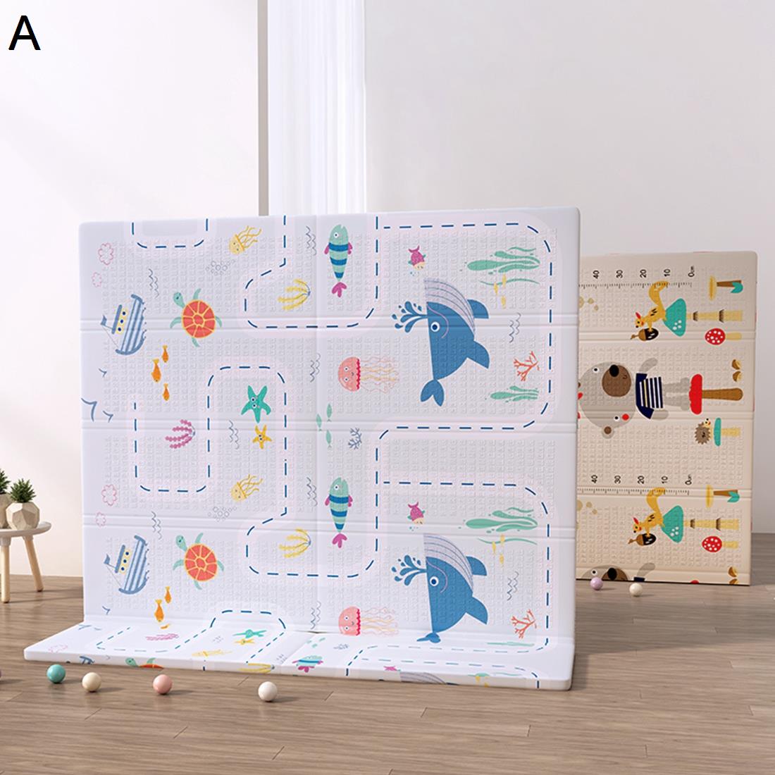 楽天市場】折り畳み式 ベビープレイマット 両面使用可 ベビーマット