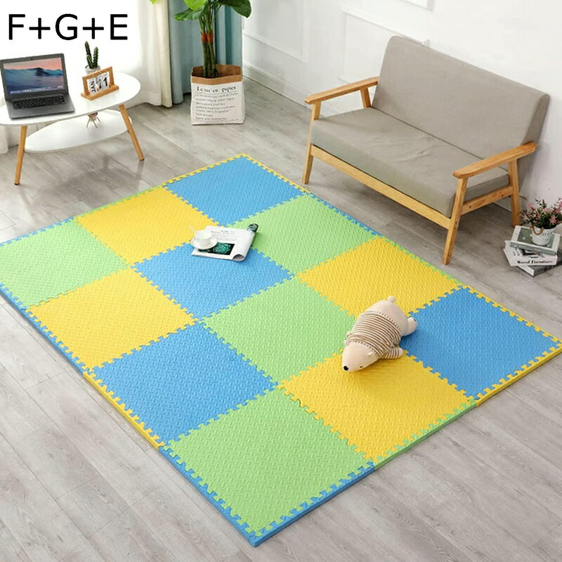 ジョイントマット ノンホルムアルデヒド 弾力良く 衝撃を吸収し ケガ防止 インテリア ペット猫犬用 子供部屋 ベビー 滑り止め 柔らかい 厚め ズレない 洗える イエロー グリーン ブルー Diy可能 設置簡単 パズルマット 防音マット 無地 北欧 贅沢