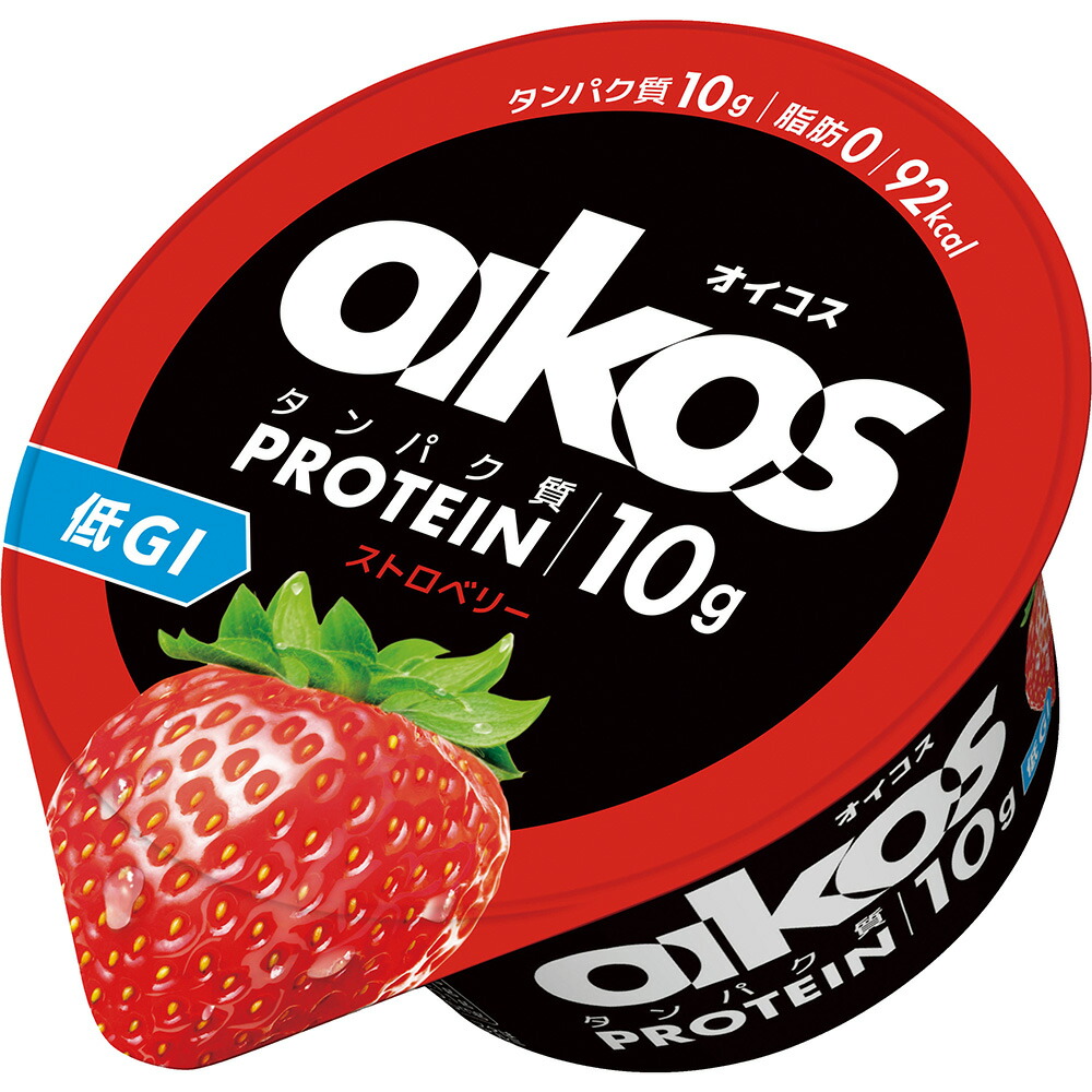 【楽天市場】[冷蔵] オイコス 脂肪0 ストロベリー ヨーグルト 高タンパク質 113g×3個 OIKOS プロテイン たんぱく質 低GI 高 ...
