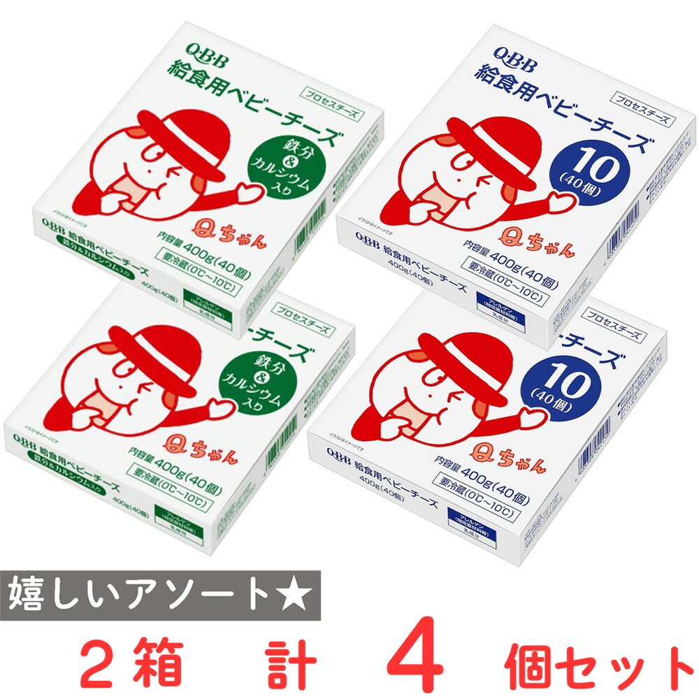 [冷蔵] 六甲バター QBB 給食用ベビーチーズ10g（40個）2種セット（各2個）
