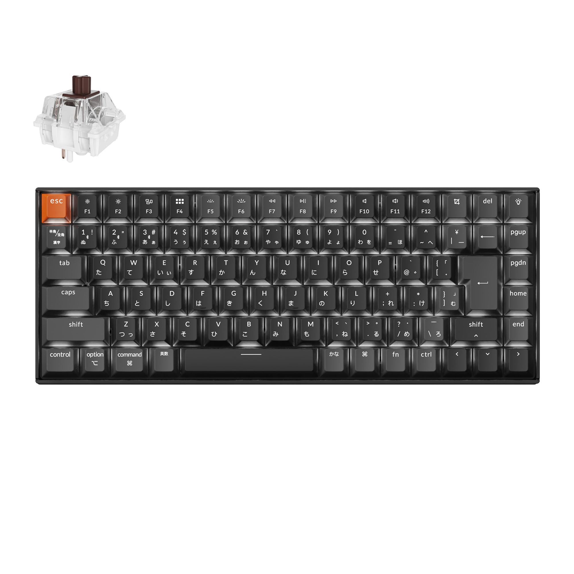メカニカルキーボード ワイヤレス 有線接続対応 ホワイトLED搭載 テンキーレス 英語配列 カスタムキーボード Windows Mac Linux 対応 コンパクト 75%レイアウト 任意のキー マクロコマンド カス|スマイルセレクション
