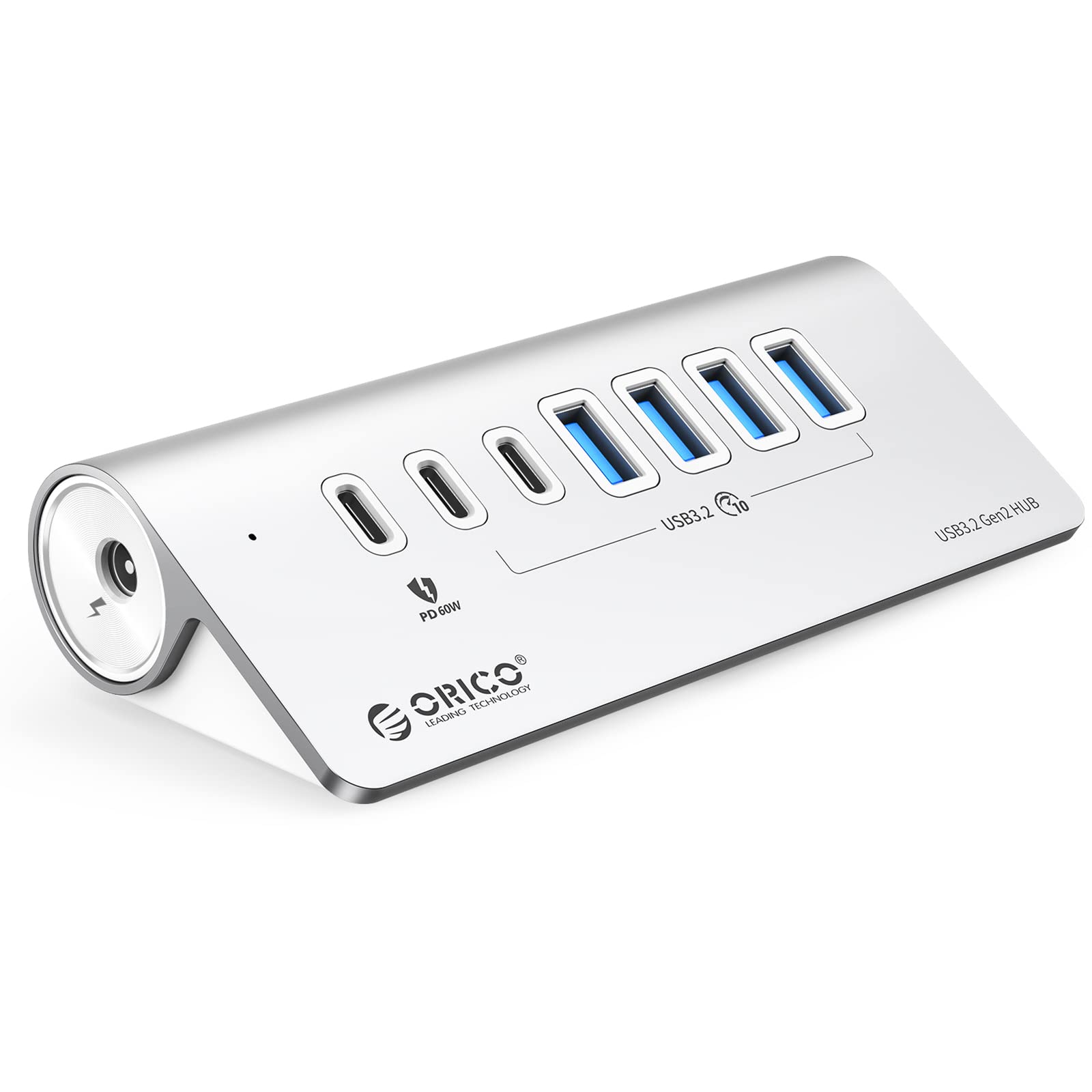 USBハブ 7ポート 3.2 60W PD充電対応 高速転送 10Gbps セルフパワー バスパワー両対応 アダプタ付き 増設機器|スマイルセレクション