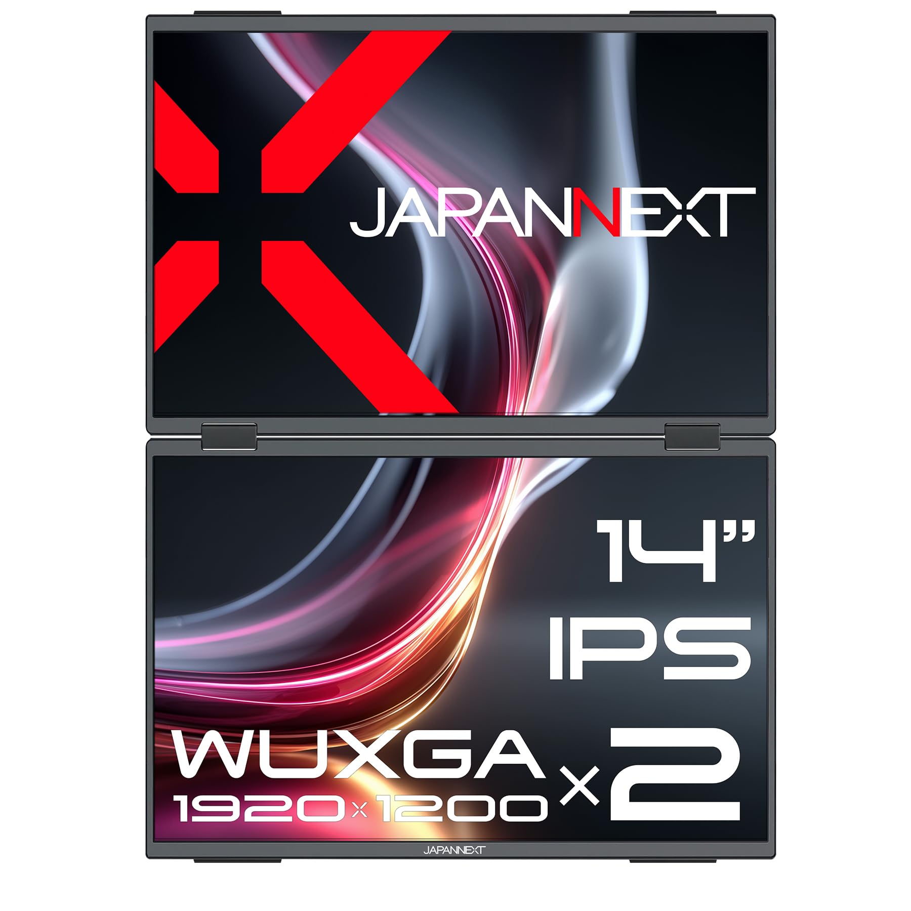 移動性管する 14in 2画面 IPSダイアログボックス WUXGA 1920x1200 デュアル見せびらかす 3画面取りひろげる miniHDMI USB-C 自主独往式照明ランプ積み上げる