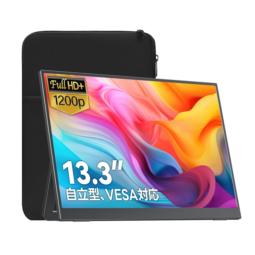 ポータブルディスプレイ 16インチ WUXGA RGB100% 自立型 VESA対応 スピーカー内蔵 Type-C MiniHDMI 薄型 軽量 サブモニター パソコン用モニター|スマイルセレクション