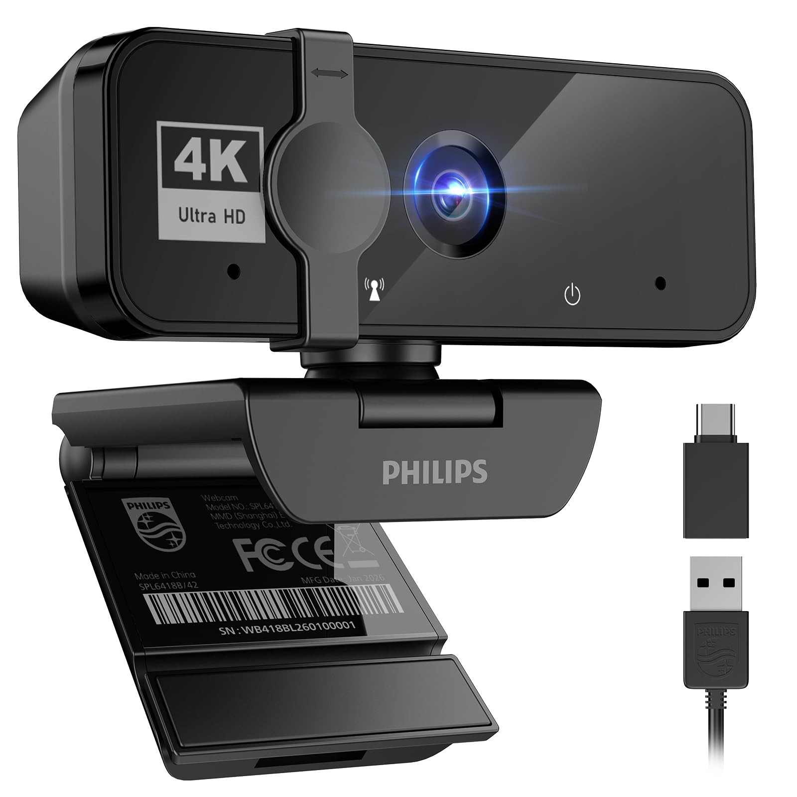 webカメラ 4K UHD 800万絵素 自動小銃光手を加える 95°可視性角 内蔵マイクロホン 秘め事押しかぶせる マイコン用 映像媒体円卓会議 オンライン仕立て上げる ライブ配送 1080P 30FPS
