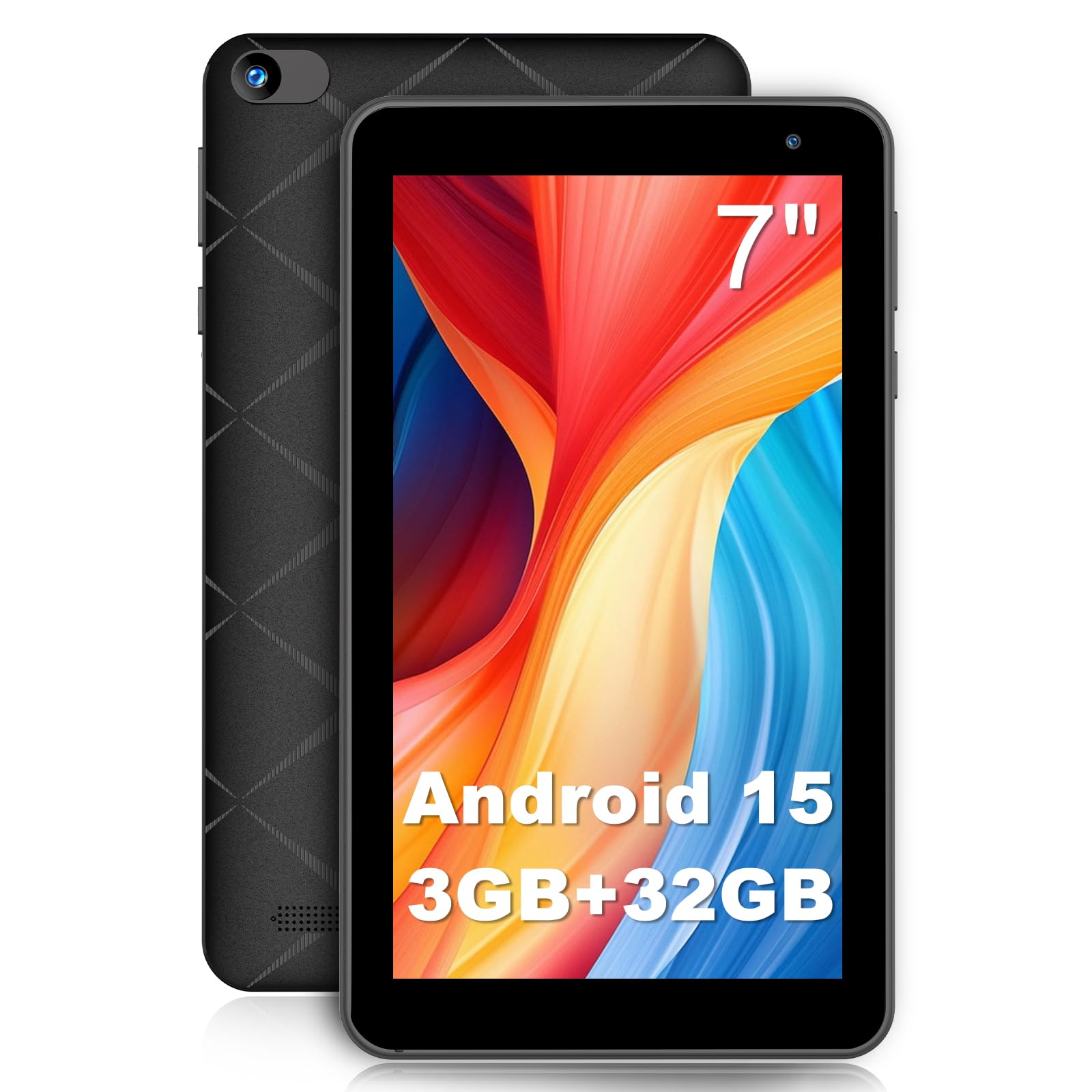 タブレット 7インチ Android15 8GB 32GB IPSディスプレイ 5GHz Wi-Fi6 電子書籍 漫画 動画視聴 ブラック｜スマイルセレクション