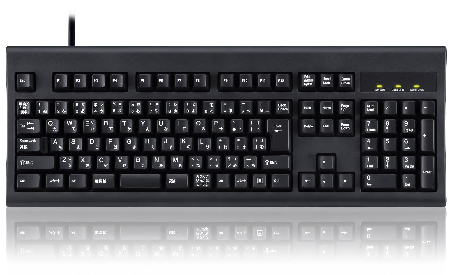 鍵盤 有線 フルサイズ メンブレン JIS取り合わせ USB繋ぎ合わせる テンキー付き添い人 マイコン用 455x170x45粍 有線テレビ長1.8M 事務室用 判定基準印字機