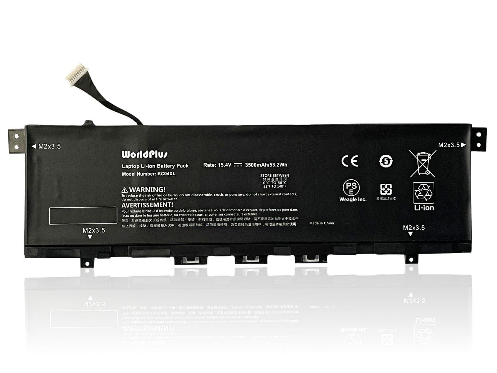 万覚え帳マイコン用乾電池 15.4V 3500mAh 53.2Wh 215g 290 x 90 x 6 粍 1年次引きうける