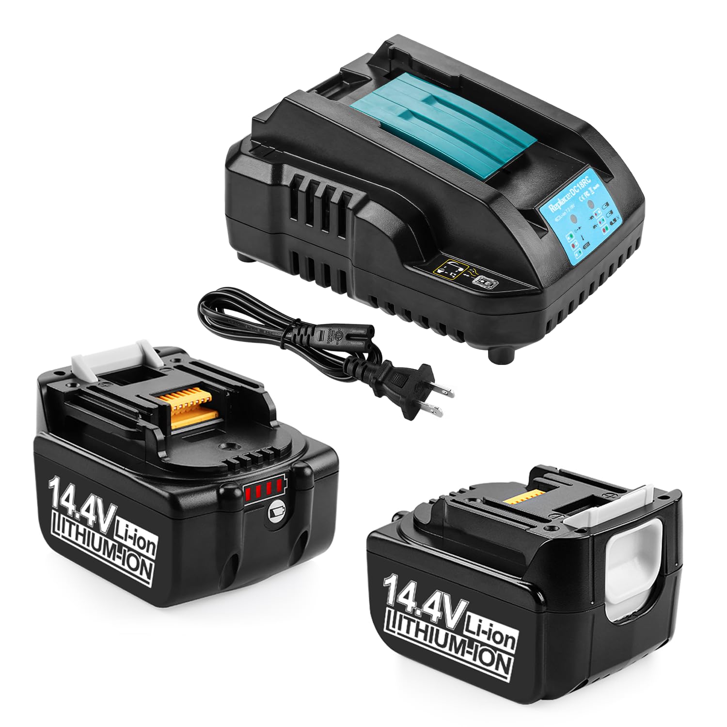 リチウムイオンバッテリー 申し受ける器書き割り 14.4V 6000mAh 2個 申し受ける器 14.4V-18V 3A LED残静電容量書きあらわす 冷やかす保護すること役立つこと付き添い人