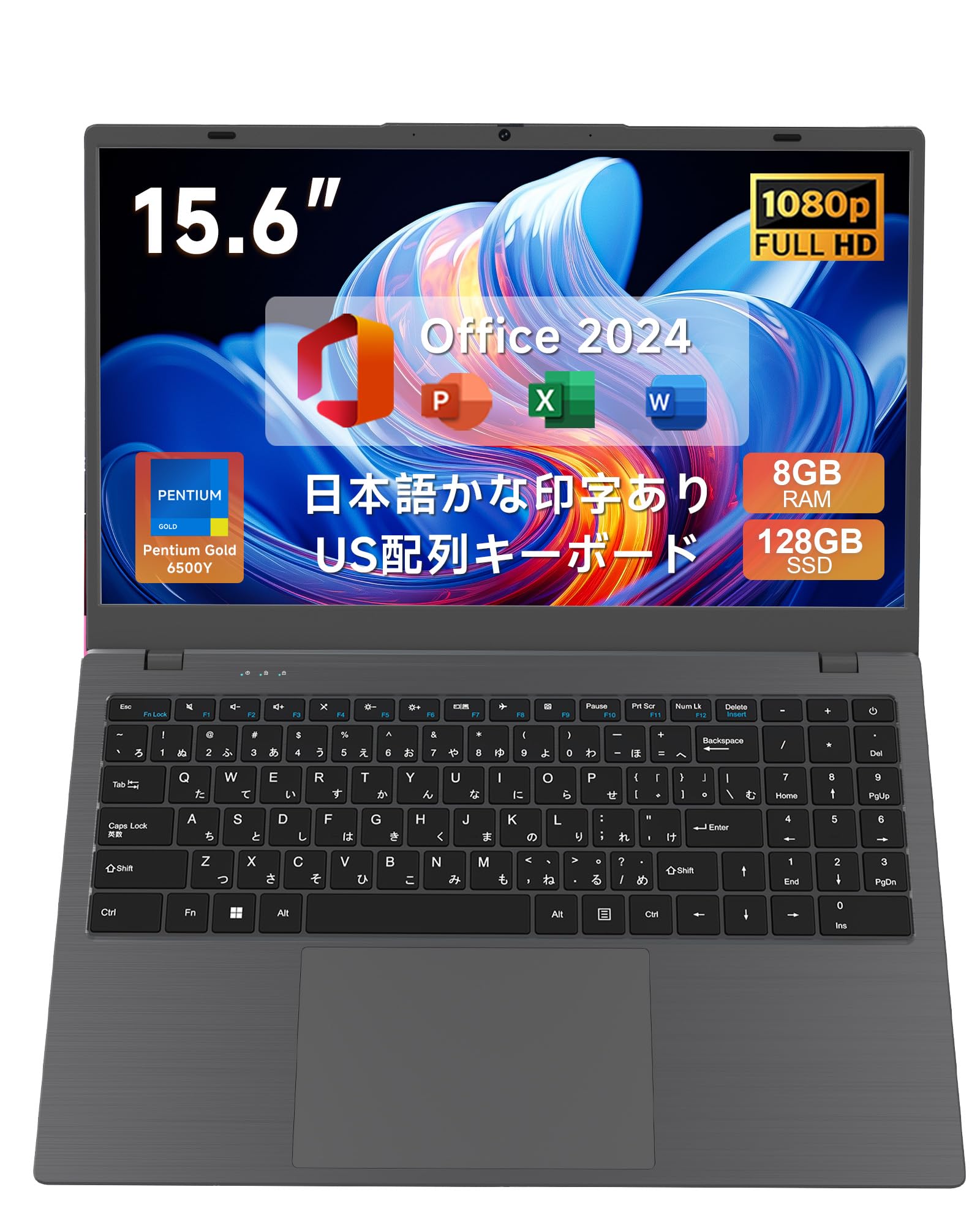 ノートパソコン 15.6インチ薄型ノートPC 大画面フルHD IPS メモリ8GB SSD 128GB Wi-Fi5 BT5 大容量バッテリー 日本語キーボード ビジネス向け 初心者向け 軽量 在宅勤務｜スマイルセレクション