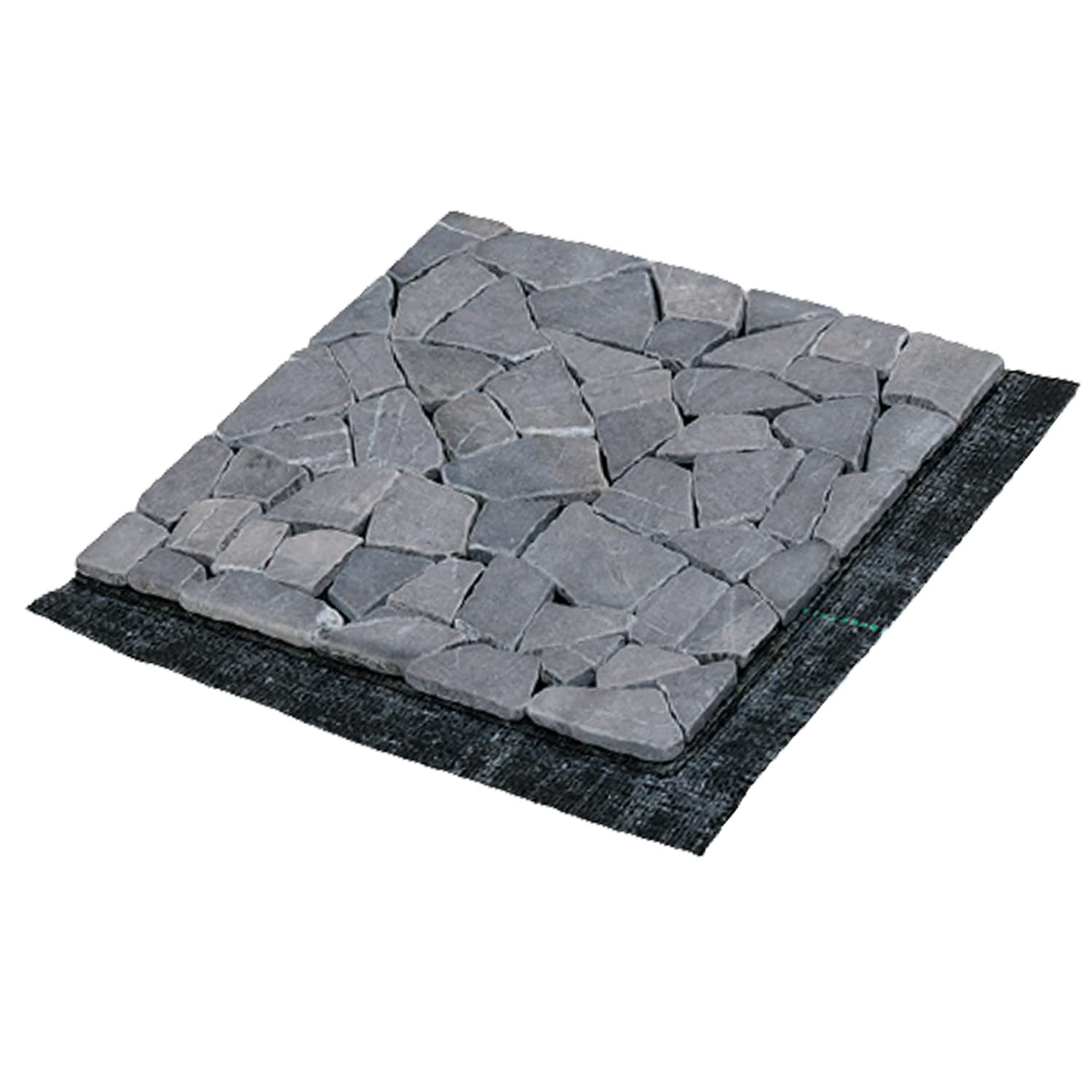 天然石マット 除草シート付 マット部分30×30 除草シート部分約33×33 カット可能 おしゃれ 雑草対策 ガーデニング 庭 防草|スマイルセレクション