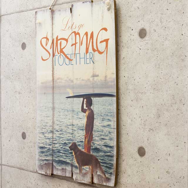 ウッドボード ［SURFING TOGETHER］ サインプレート | kyoko-co.com