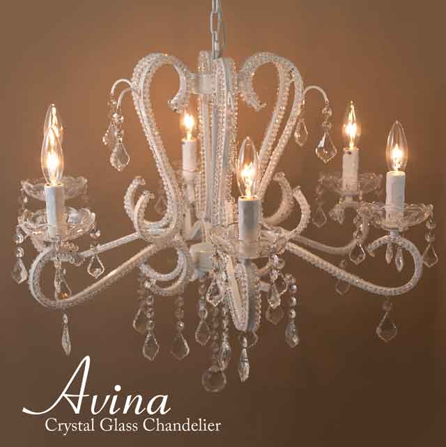 クリスタル シャンデリア［AVINA　アヴィナ（6灯）］WHITE