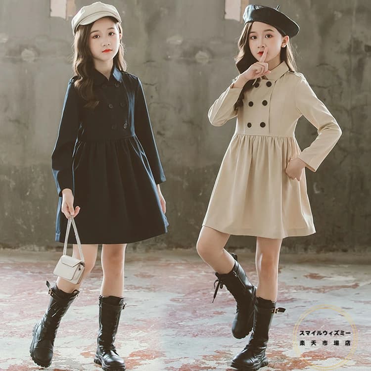 韓国子供服 ワンピース レデイース 女の子 可愛い お姫様 秋冬 キッズ 長袖 おしゃれ きれいめ 膝丈ワンピース ゆったり カジュアル 舞台 通学 2色