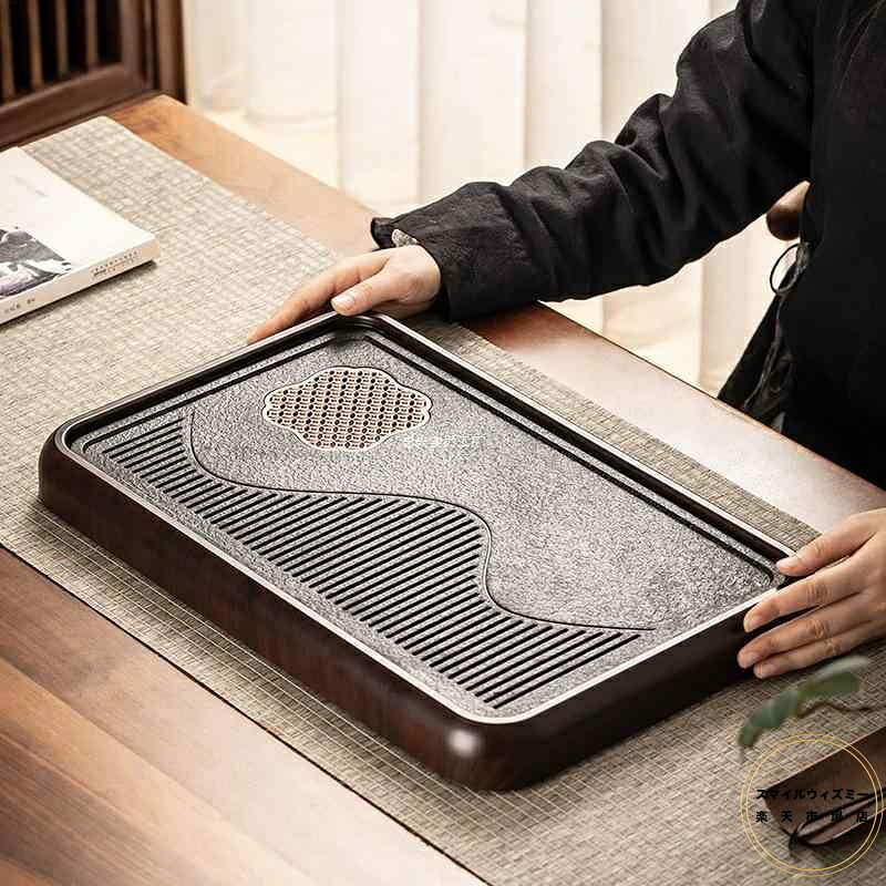茶盤 小型 家庭用 コンパクト 水切り 貯水 排水 両用 マグネット式 乾泡茶台 功夫茶器 茶道具 メラミン樹脂製 新中式 モダン おしゃれ 高耐久で軽量な設計で省スペースに最適な便利アイテム