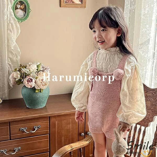 セットアップ キッズ 子供服 ブラウス 長袖 ニット ショートパンツ 女の子 トップス ズボン サロペット おしゃれ 可愛い ベビー服 春 秋 シャツ 入学 入園 誕生日 プレゼント 保育園 幼稚園 お出かけ 130cm 120 110 100 90