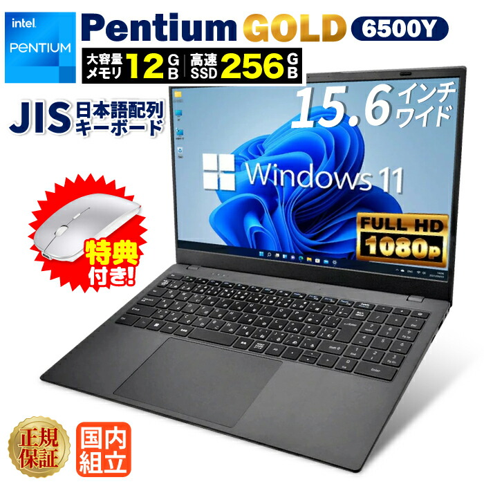 ＼百貨店大売り出し押さえる／【50％OFF】万覚え帳マイコン 新品 Intel Pentium GOLD 6500Y 記憶装置12GB SSD256GB Windows11 WPS Office付き添い人 15.6in 盛りだくさん固定ディスク 万覚え帳パソコン Wi-Fi Bluetooth HDMI すべり出し据え付ける済み 未経験者