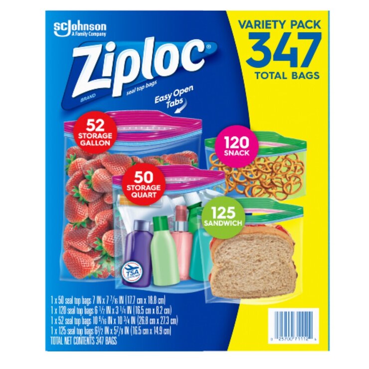 ジップロック バラエティアソート保存袋 347袋　Ziploc Variety Size Assort 347 Bags