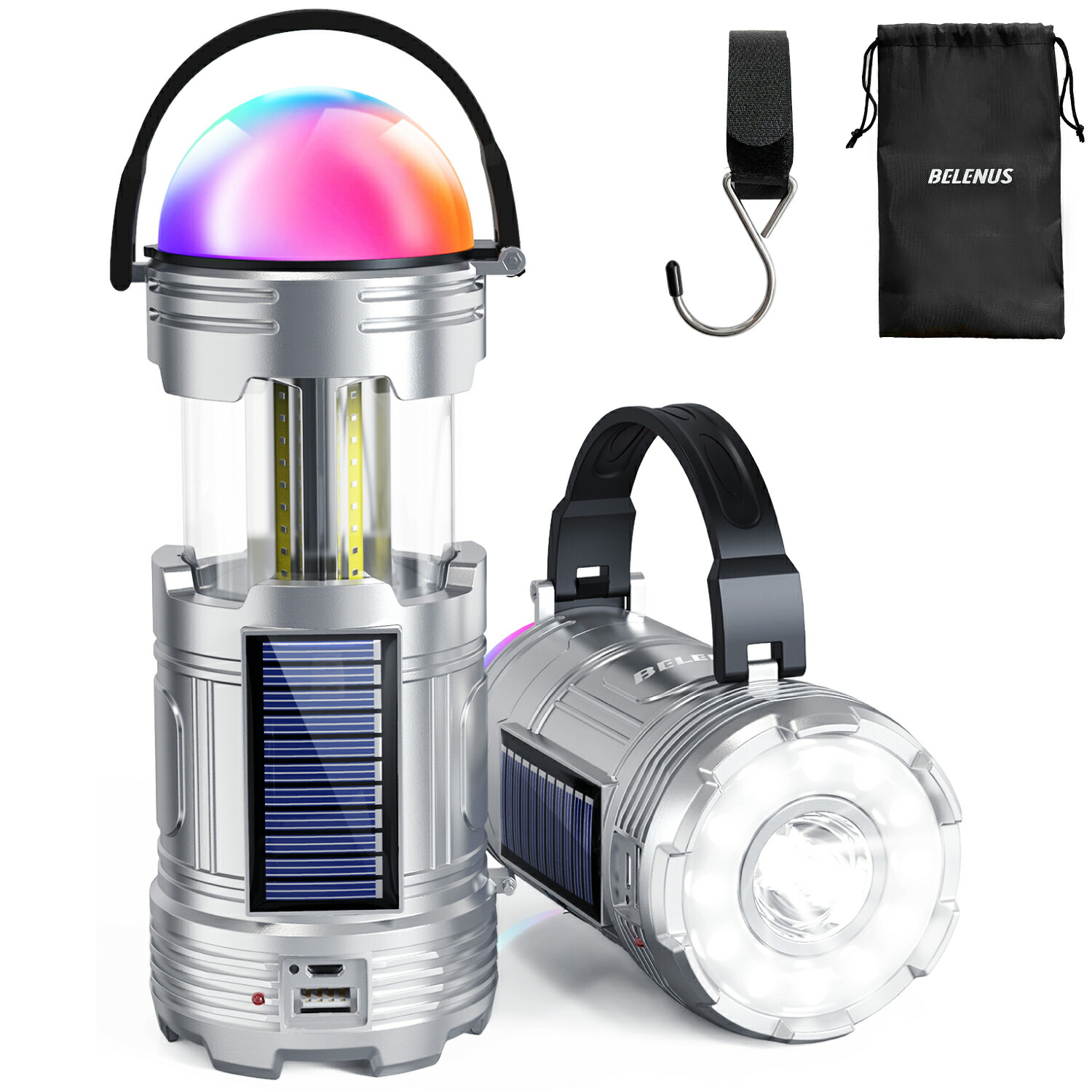 すぐに使える あす楽対応商品 が大特価！ ソーラー充電 USB充電 乾電池対応 多機能LEDランタン モバイルバッテリー 懐中電灯モード 虹色ムードライト搭載 高輝度 防災 安い 地震対策 軽量 緊急 明るい 防水 停電 吊り下げ 小型 キャンプ