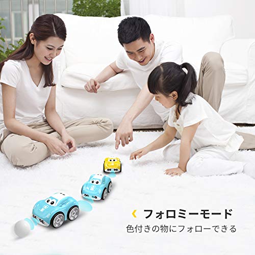 Deerc ラジコンカー こども向け リモコンカー フォローモード 障害物回避モード パストラックモード 犬 猫 ペットおもちゃ 電動rcカー おもちゃ 車 2 4ghz無線 プレゼント 贈り物 De33y 青 Sermus Es