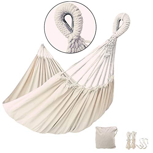 豪華 楽天市場 ハンモック 室内 アウトドア 綿1 2人用折りたたみ 耐荷重300kg キャンプ バーベキュー インテリア レジャー おしゃれ お昼寝 キャンプ 寝具 公園 収納袋付き 260x150cm 白い 250x150cm Snマート 楽天市場店 安心の定価販売 Dogalmaya Com