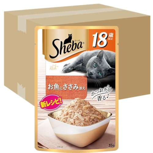 シーバ 分限者 情の籠もった 18歳以上 お魚にささみ添え 35g×96袋(1箱12袋入り口・入口×8箱) 水分付け足し キャットフード 猫 年がしら猫 老いらく猫