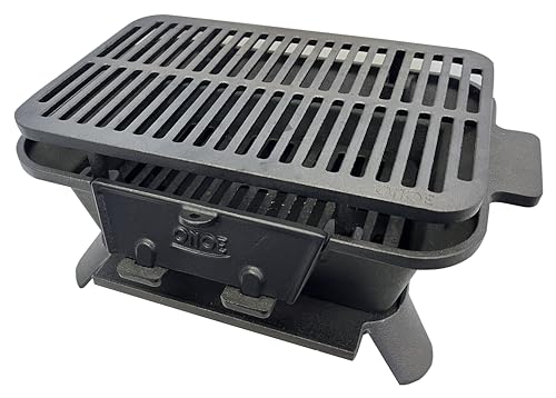 尾上製作所(ONOE) 鉄鋳物こんろ角型 CI-1607 [キャンプ用品 バーベキュー コンロ グリル BBQ 七輪 テーブル上 ソロ]