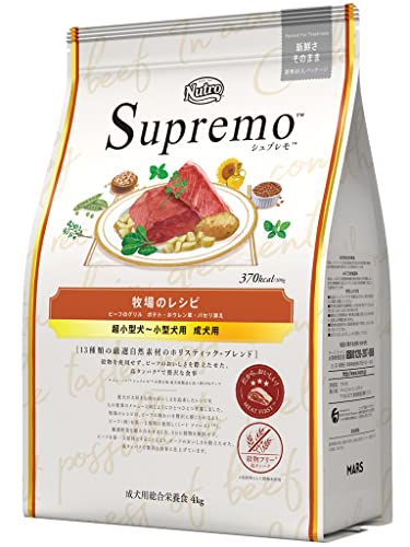 Nutro シュプレモ 超小型犬~小型犬用 成犬用 採草地の処方せん 牛肉 4kg 素っ気ないボンネット 素粒子 組み入れる栄養物食 ドッグフード 犬 グレインフリ
