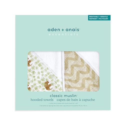 aden + anais essentials(エイデンアンドアネイエッセンシャルズ)フード付 タオル 2枚入り tanzania コットン10