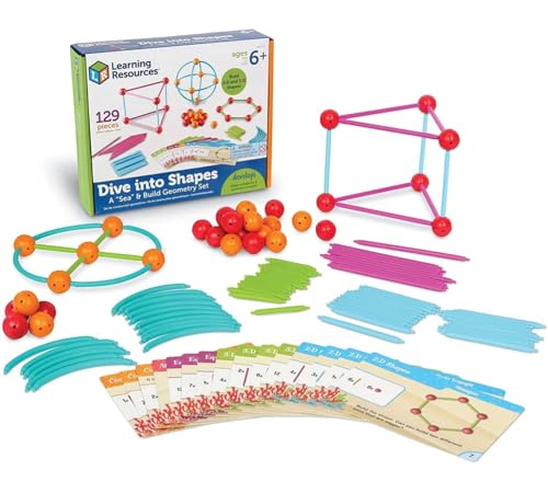 ラーニング リソーシズ(Learning Resources) 算数教材 挿して繋げて 立体&平面 図形を作ろう 129個入り 6歳 LER17