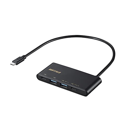バッファロー USB 3.2(Gen 2)バスパワー4ポートPD対応ハブ iPhone 16 対応 ブラック BSH4U505C1PBK