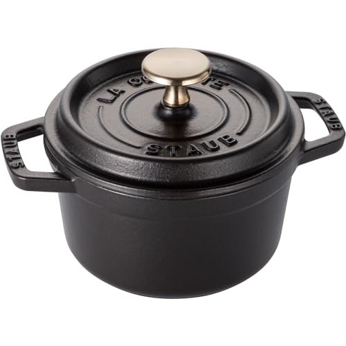 staub ストウブ 「 ピコ ココット ラウンド 黒いこと 14糎 」 弱められた 両手 鋳込み ホーロー 鍋 無水膳立て IH相応う 【日本品】 L
