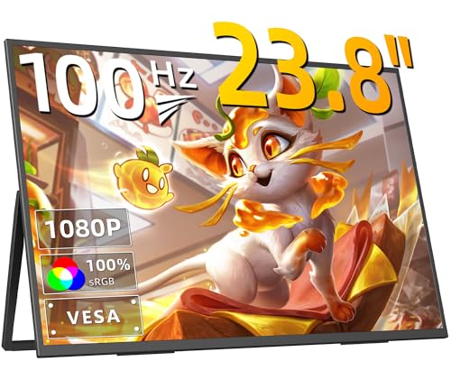 KEEPTIME モバイルモニター 23.8インチ 1080P 100HZ 非光沢画面 持ち運び VESA対応 ポータブルモニター 大画面 広色