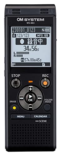 OM SYSTEM WS-883 BLK 語学学習/講義録音/会議録音/議事録/リニアPCM録音/外部メモリ対応