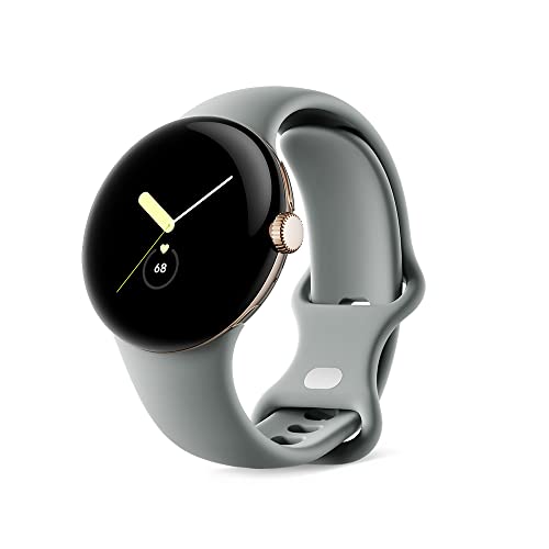 Google グーグル Pixel Watch Champagne Gold ステンレス ケース / Hazel アクティブ バンド(Wifi)|SNマート 店