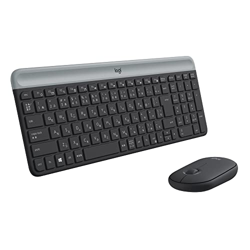 Logicool 静音 ワイヤレスマウス キーボード セット MK470GR グラファイト 薄型 USB接続 小型 ワイヤレス マウス ワイヤレ