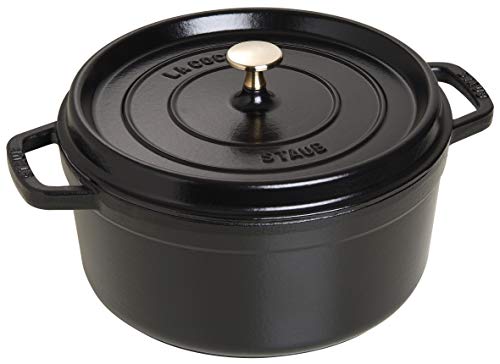 ストウブ(Staub) 「 ピコ ココット ラウンド 黒いこと 26糎 」 気が大きい 両手 鋳込み ホーロー 鍋 IH相応う 【日本品】 La Co