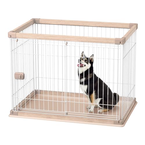 アイリスオーヤマ 犬 サークル ウッディサークル ライトナチュラル 小型犬用 幅97.5×奥行66.5×高さ71cm PWSR-960V|SNマート 店