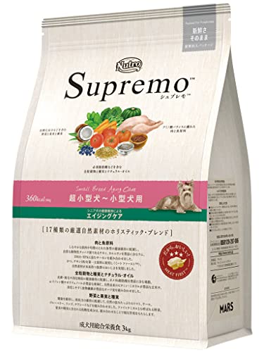 Nutro シュプレモ シニア犬用 超小型犬~小型犬用 3kg ドライフード 小粒 総合栄養食 エイジングケア ドッグフード 犬 厳選自然素材
