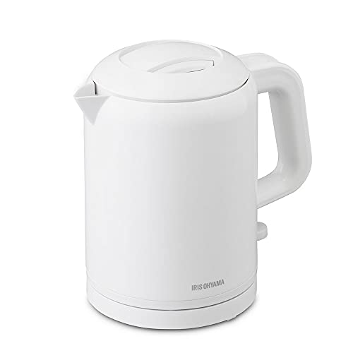 アイリスオーヤマ 電気ケトル 800ml シンプル 一人用 二人用 沸騰60秒 コードレス お手入れ簡単 コーヒーカップ5杯分 やけど防止 二重