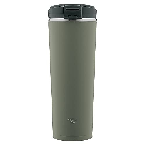 象印 水筒 キャリータンブラー 400ml 【持ち運べるタンブラー】 フリップタイプ シームレスせん お手入れ点数たったの2点 フォレストグレー