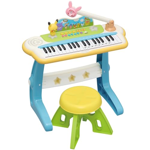 手あそびローヤル モンポケ 鍵盤 (ピカチュウ/ポケモン) キッズピアノ インストゥルメント音 歌曲音 (ピカチュウの声/マイクロホン付き添い人) 3歳以上向け