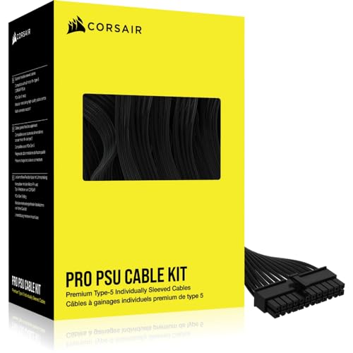 CORSAIR Premium Individually Sleeved DC Cable Pro一揃いの道具 Type 5（第5時人） 黒いこと C