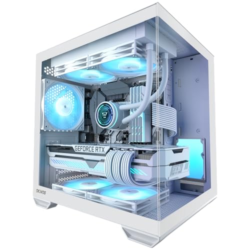 Okinos MATX パソコン Case Top 240粍 Radiator Support 5 PCIe Slots for Max GPU