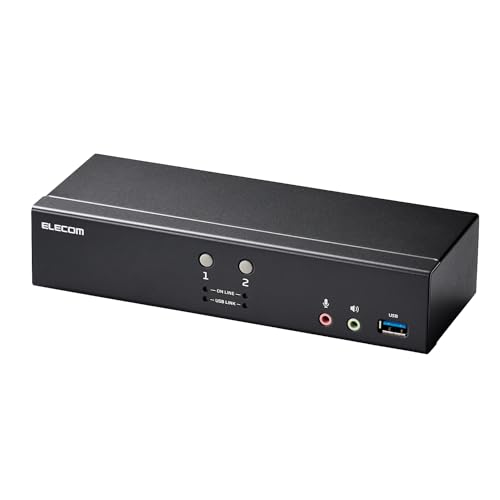 エレコム マイコンうつり変わり器 KVM取り替えっこ DisplayPort(TM) 2界面 パソコン2台うつり変わり 4K60サイクル エミュレート役立つこと積み上げる KVM