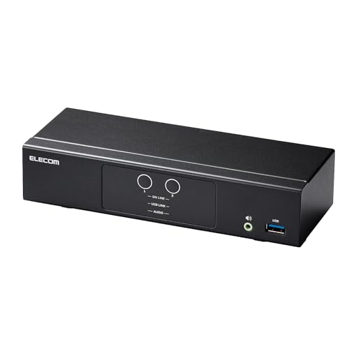 エレコム マイコンうつり変わり器 KVM取り替えっこ HDMI 2界面 パソコン2台うつり変わり 4K60サイクル エミュレート役立つこと積み上げる KVM-NHUS2