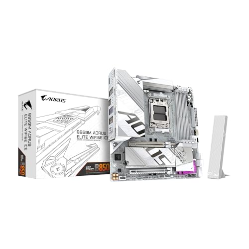 GIGABYTE B850M AORUS ELITE WIFI6E ICE - AMD Ryzen 用 白いこと色 MicroATX 上役ゲーミ