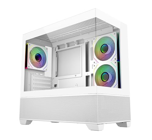 Cooler Master Elite 490 White 270°オールガラスビュー 冷やかす動作を盛りだくさんに引き出すパウダーコンパクトMicroATX入れもの